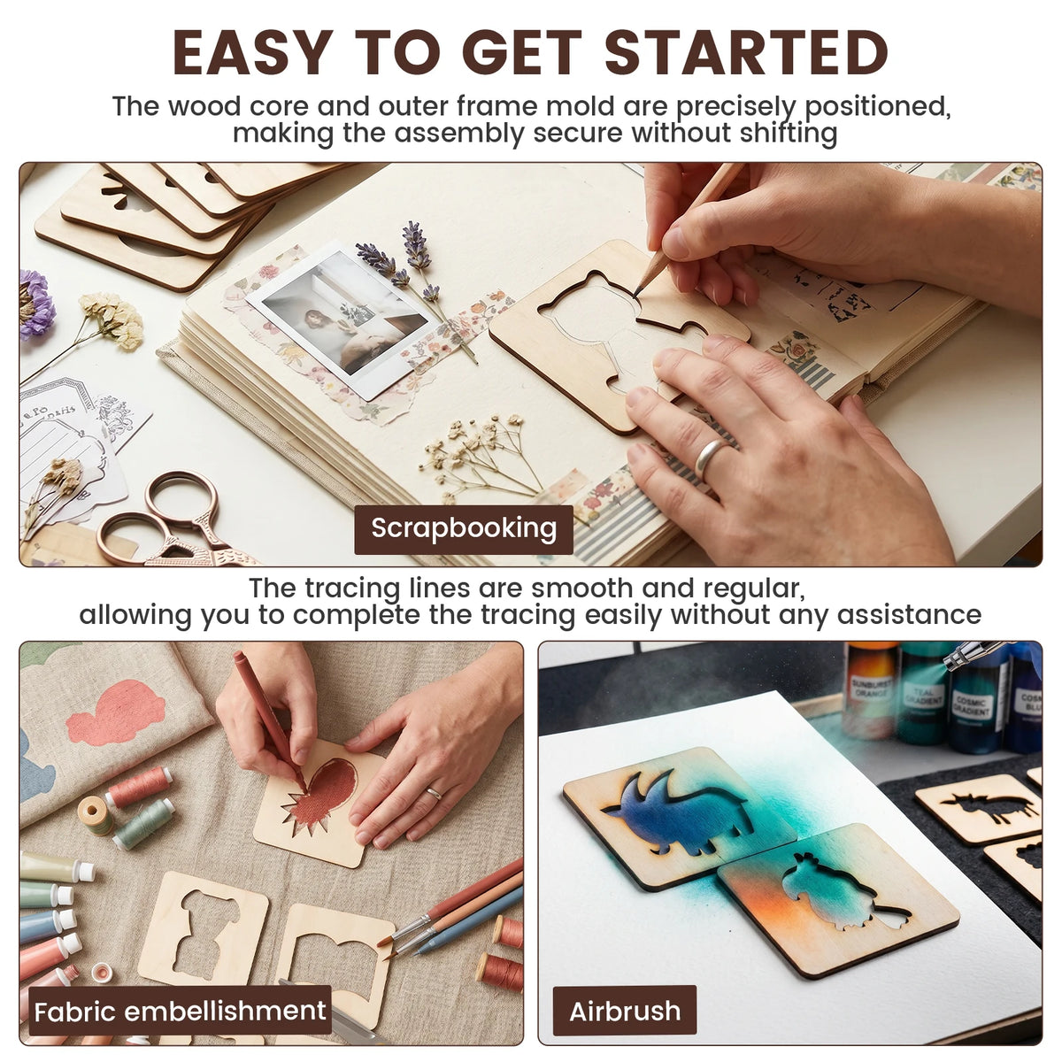 Montessori Wooden Stencils for Kids – 20 or 32 Pc Set