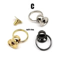 10pcs Screwback Rivet Studs with O-Ring | Zinc Alloy Ball Nail Craft Rivet Studs Nixie black-A