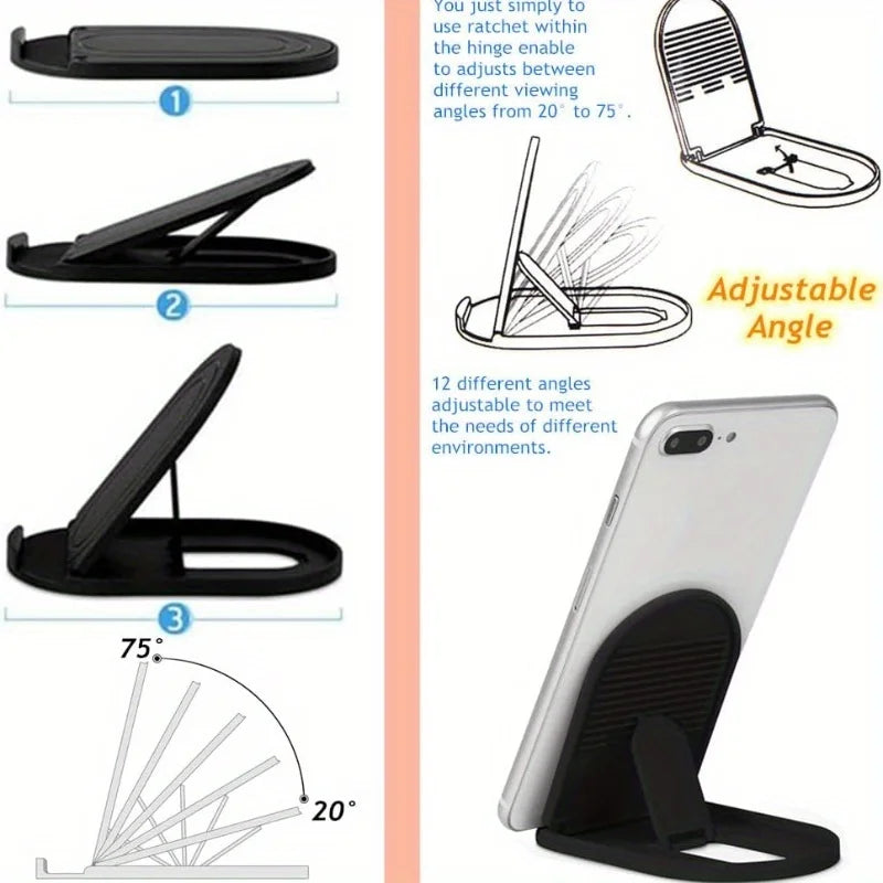 3-Pack Adjustable Folding Phone Stand – Multi-Angle Desk Holder Phone Tablet Stand Nixie