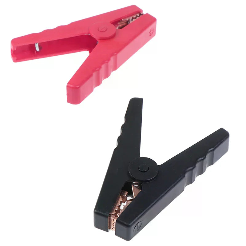 2Pcs 100A Insulated Alligator Clips – Car Battery Charger Clamps Alligator Clips Nixie