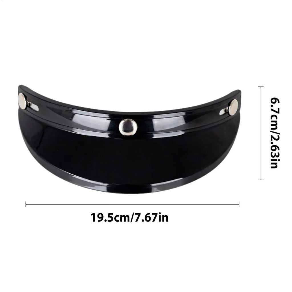 Vintage Half Helmet Visor Universal Sun Shield 3-Clip Design