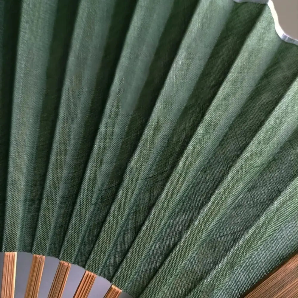 Japanese Folding Hand Fan – Cotton Linen & Bamboo, Retro Style Folding Hand Fan Nixie