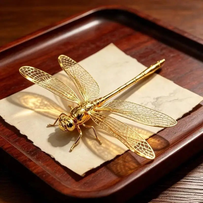 Retro Zinc Alloy Dragonfly Figurine – Antique Home Décor Ornament