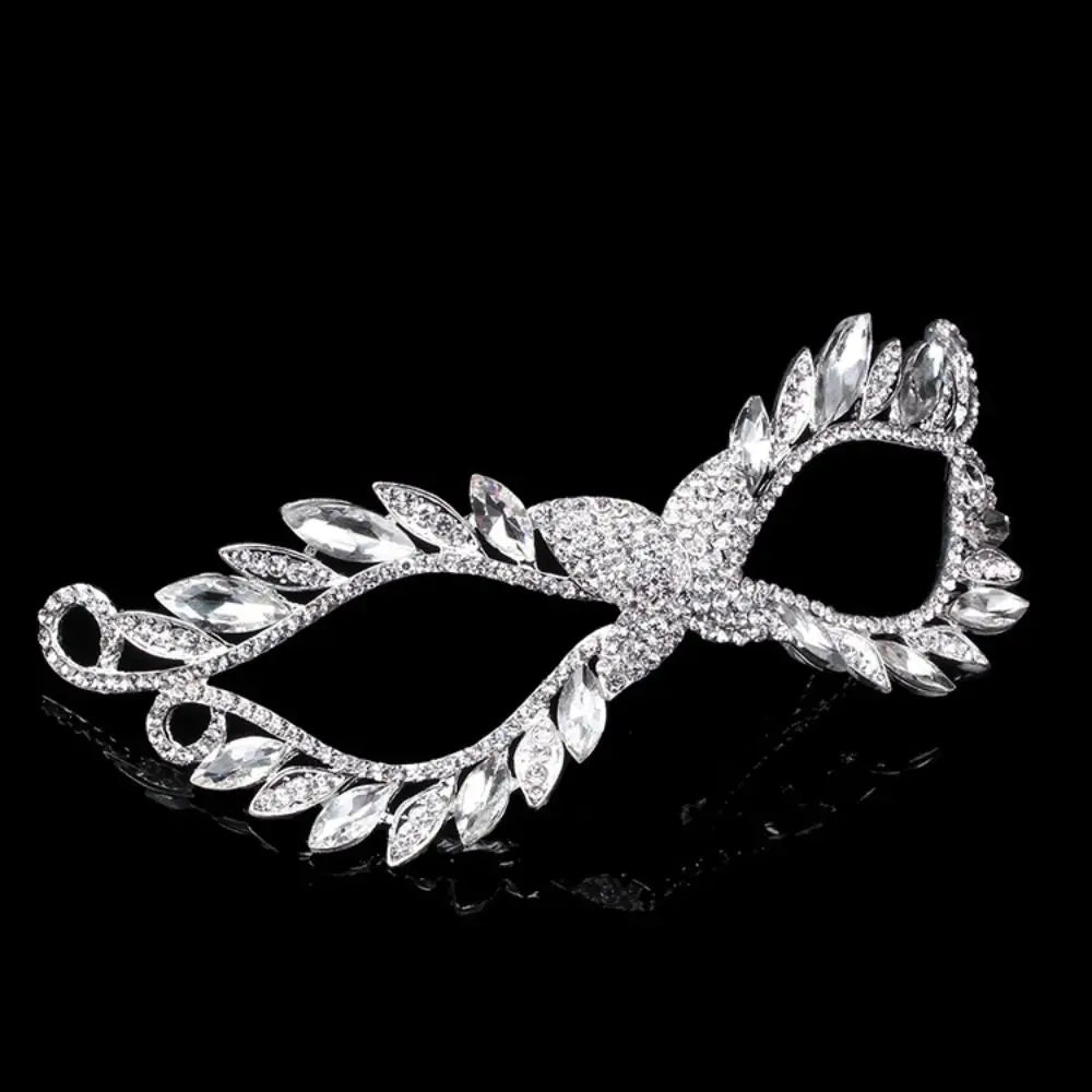 Rhinestone Masquerade Face Mask – Cosplay & Bridal Veil Masquerade Mask Nixie