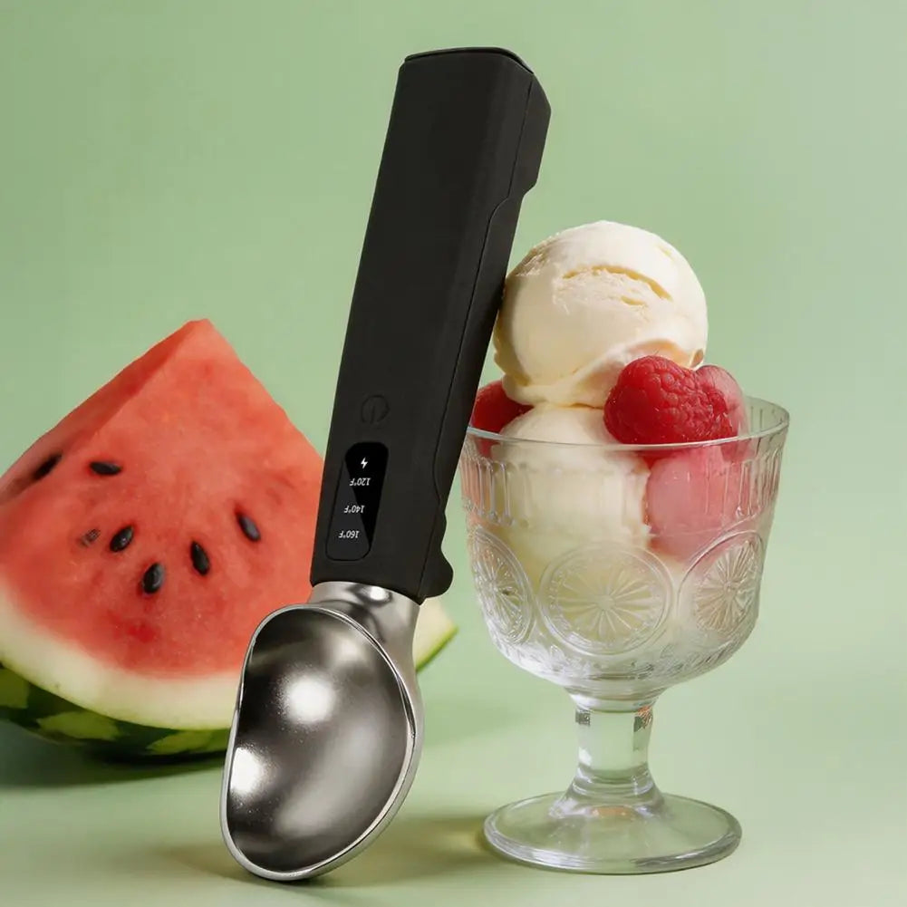 Electric Heated Ice Cream Scoop – LED Display & USB-C Rechargeable Electric Ice Cream Scoop Nixie