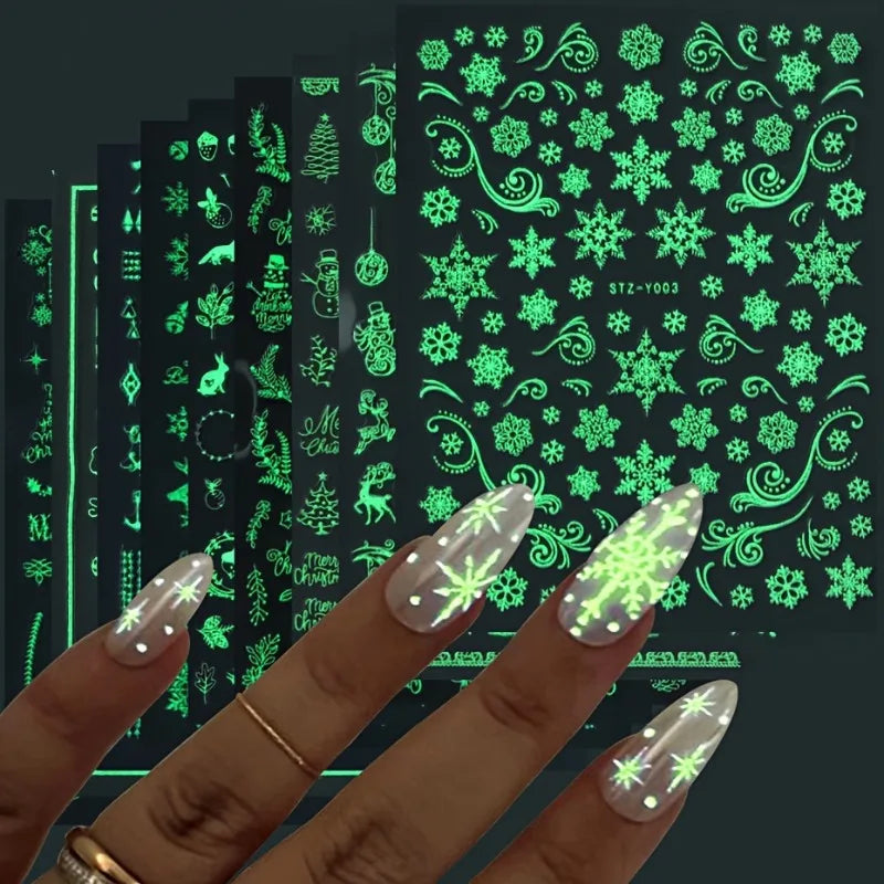 9PCS Christmas Nail Stamping Plates – Snowflake Xmas Stencil Set