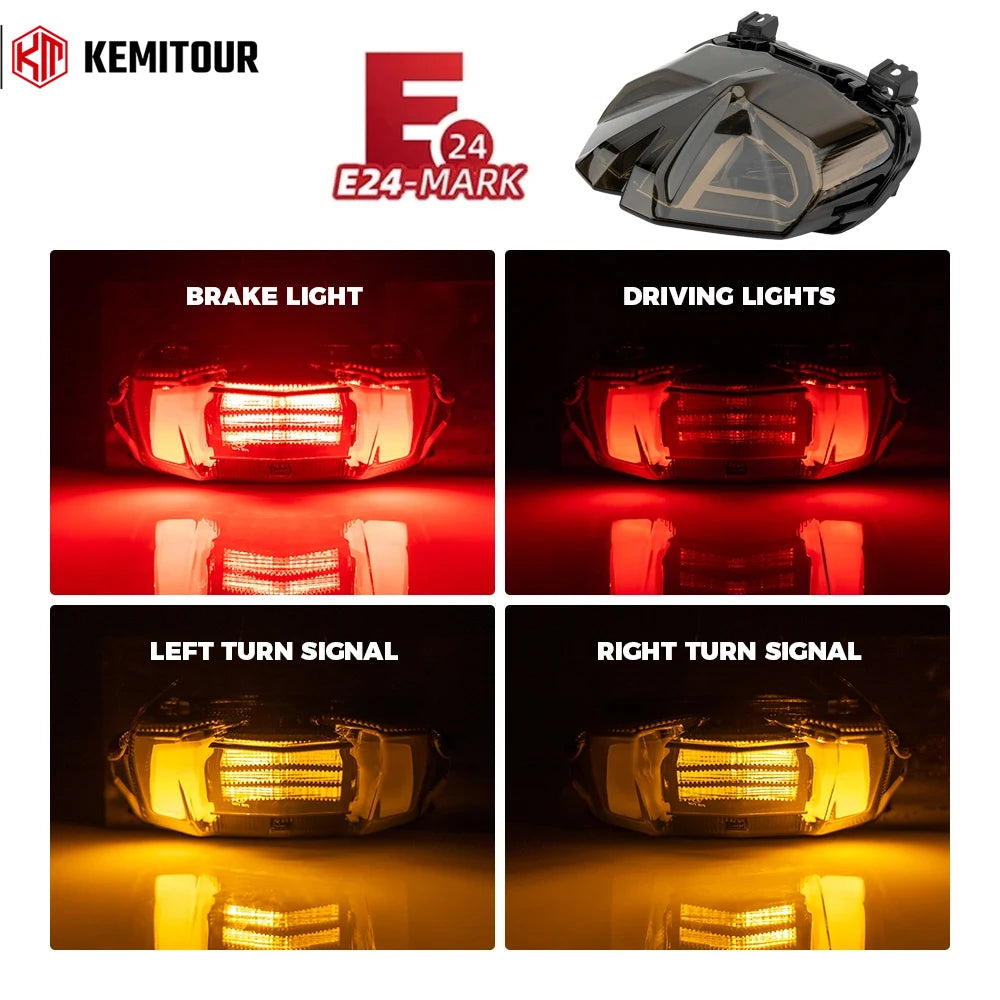KEMITOUR MT-09 FZ-09 LED Tail Light E-Mark Integrated 2017-2020 Motorcycle LED Tail Light Nixie