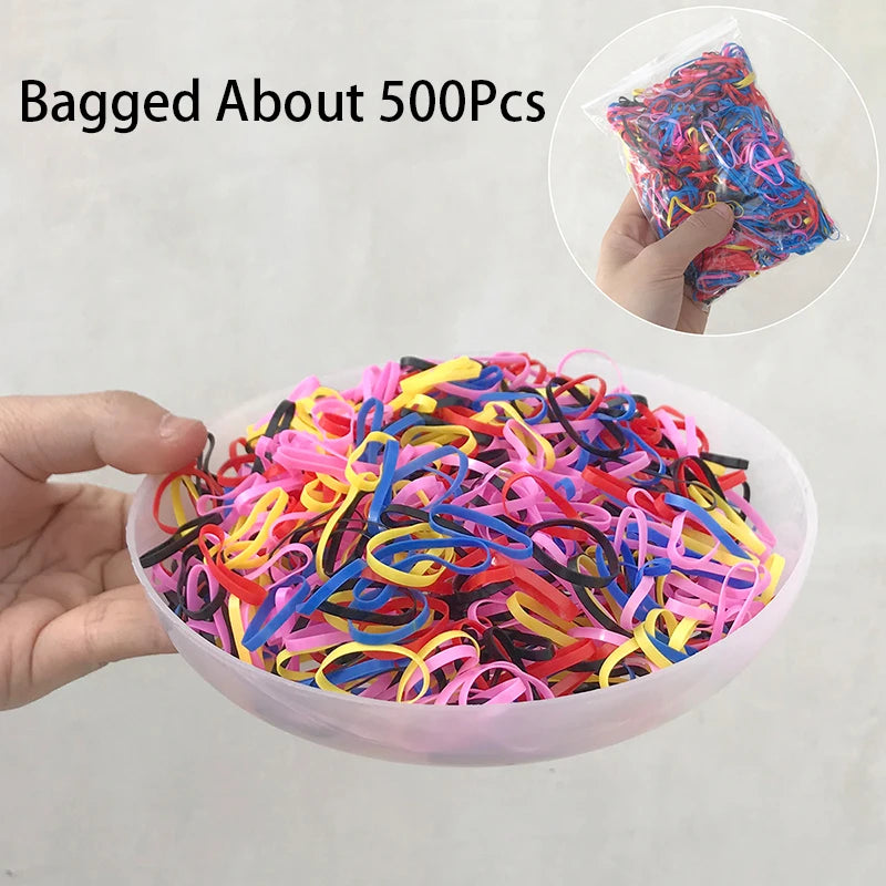 500pc Colorful Elastic Hair Bands Ponytail Holders for Women Elastic Hair Bands Nixie 5