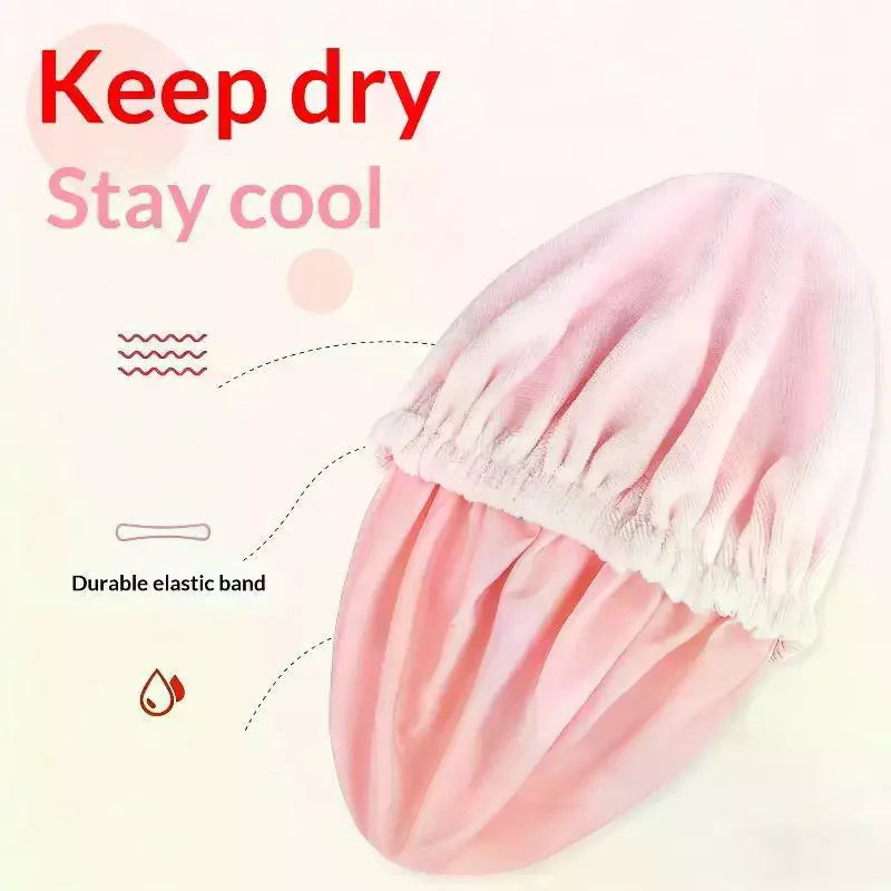 3-in-1 Waterproof Shower Cap – Absorbent Dry Hair Bath Cap Shower Cap Nixie