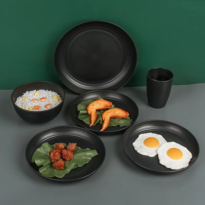16-Pc Unbreakable Plastic Dinnerware Set | Microwave Safe Plastic Dinnerware Set Nixie