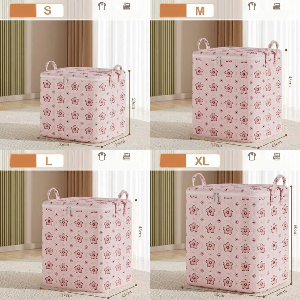 Foldable Clothes Storage Bin with Handle – Cherry Blossom