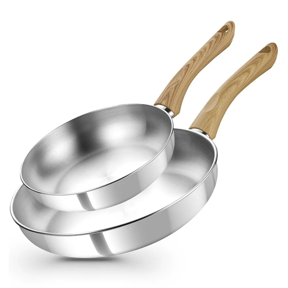 KOCH SYSTEME CS Stainless Steel Frying Pan Set 8 & 10 Inch Stainless Steel Pan Set Nixie