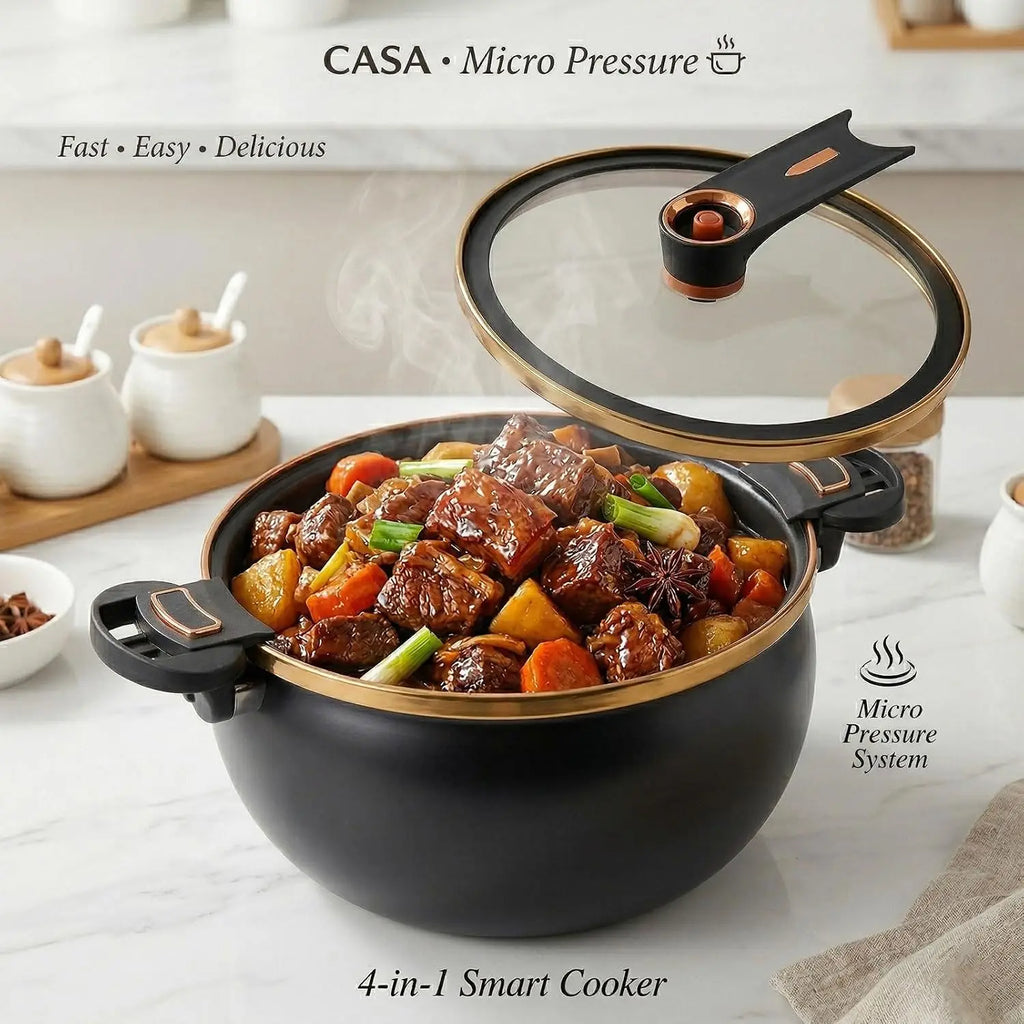 FEB.WIND 8L Cast Iron Ceramic Soup Pot – Gas & Induction Ceramic Soup Pot Nixie