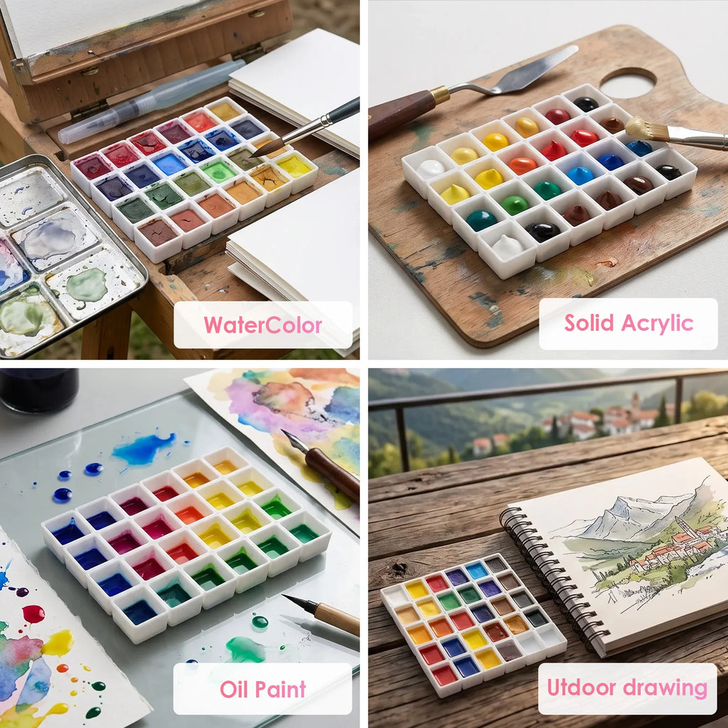 150 Empty Watercolor Half Pans with Magnetic Strips | DIY Palette Watercolor Paint Pans Nixie