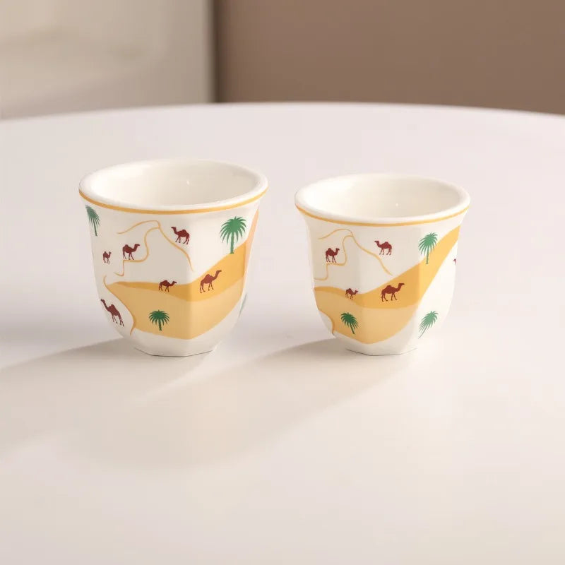 Middle Eastern Ceramic Espresso Cup – Desert Camel Retro Design Ceramic Espresso Cup Nixie