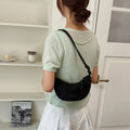 Women's Faux Suede Crescent Crossbody Sling Bag – Large Capacity Crossbody Shoulder Bag Nixie BB-1464black