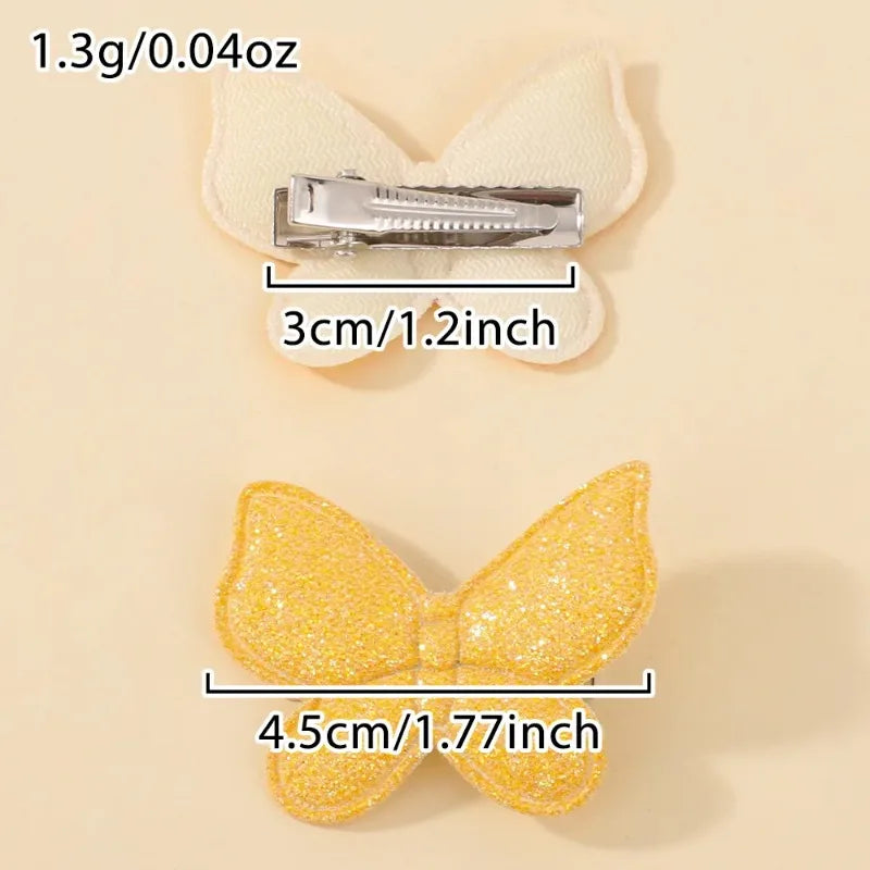 16pc Girls Butterfly Bow Hair Clips – Rainbow Sequin Barrettes Set Kids Hair Clips Nixie