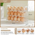 30-Grid 3-Layer Auto-Flip Egg Storage Container for Fridge Egg Storage Container Nixie Transparent
