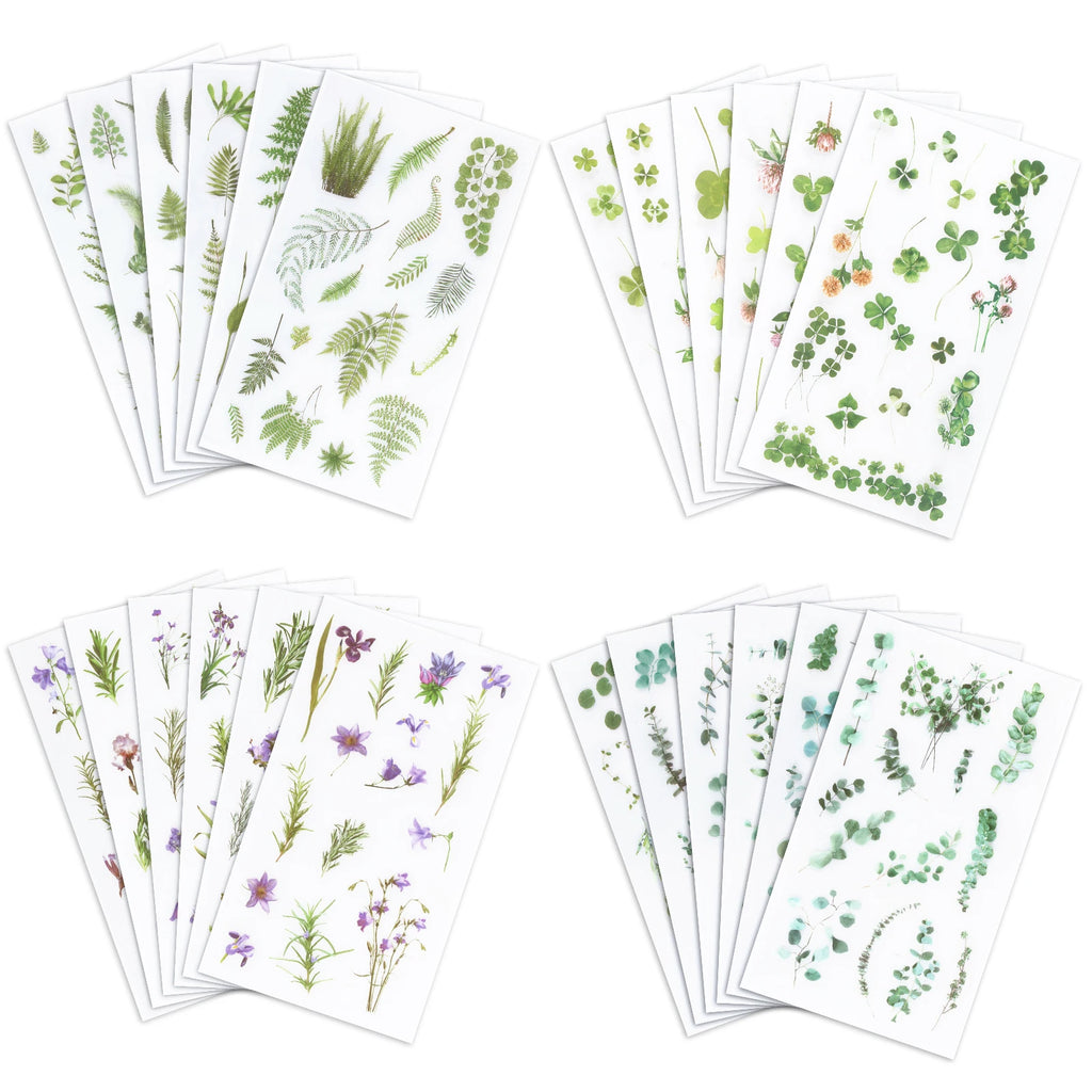 12-Pack Plant Flower Scrapbook Stickers – Waterproof DIY Decals Scrapbook Sticker Set Nixie 1 set