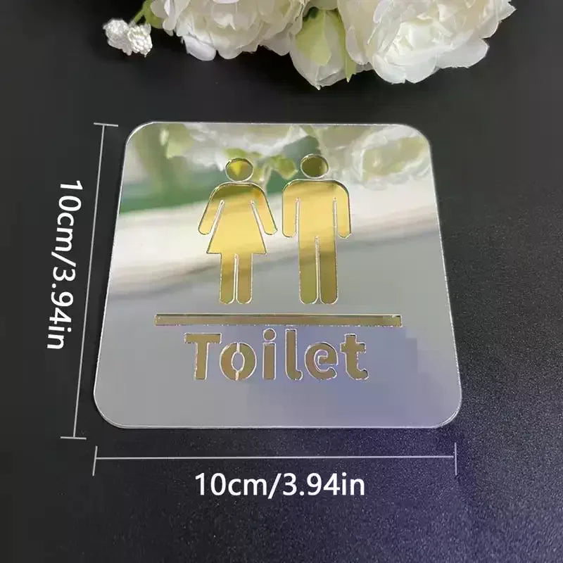 Acrylic Bathroom Sign Men & Women – Round & Square 3.94in Bathroom Door Sign Nixie