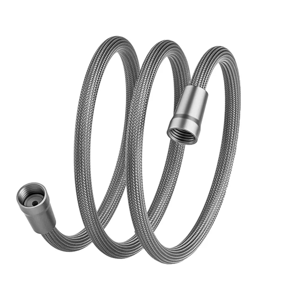 Anti-Tangle Shower Hose 1.5M/2M Flexible High Pressure Nylon Shower Hose Nixie Silver-1.5Meter