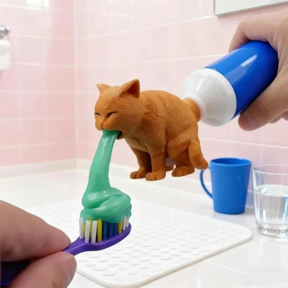 3D Printed Cat Toothpaste Squeezer – Funny Prank Tube Adapter Novelty Prank Gadget Nixie