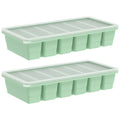 2Pcs Silicone Freezer Mold with Lid – Stackable Food Tray Silicone Freezer Mold Nixie 2Pcs Style 1