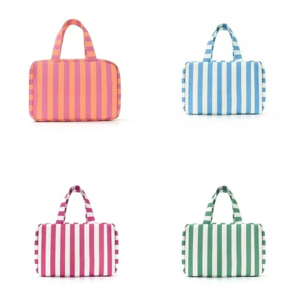 Hanging Travel Toiletry Bag 4-Fold Striped Cosmetic Organizer Travel Toiletry Bag Nixie