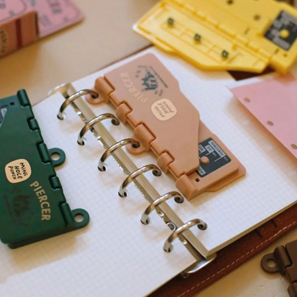 Retro Mini 3-Hole Punch Portable Card Punch M5 A7 A6 Mini Hole Punch Nixie