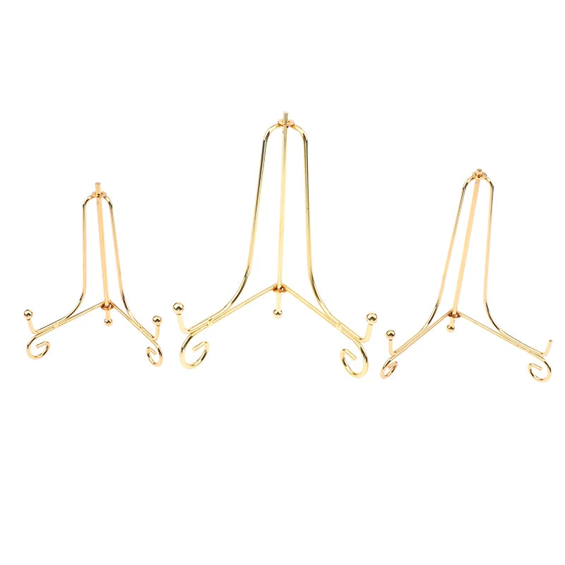 Gold Iron Easel Display Stand – Plate, Photo & Book Holder Display Easel Stand Nixie