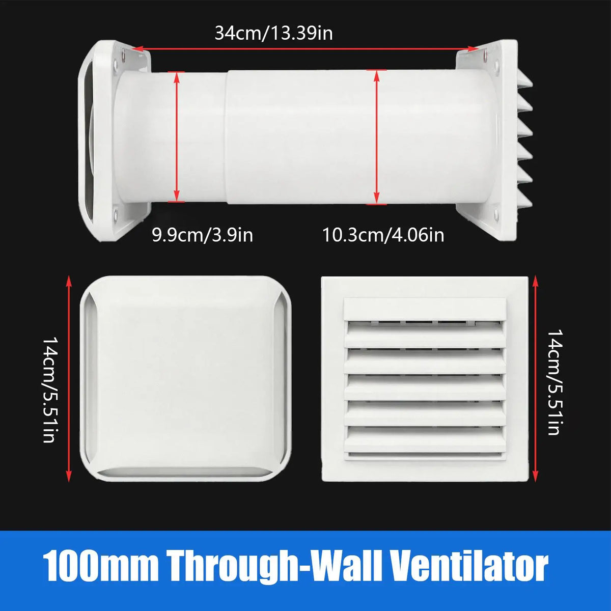 Adjustable Wall Vent Kit – Exhaust & Intake with Rainproof Louvers Wall Ventilation Kit Nixie