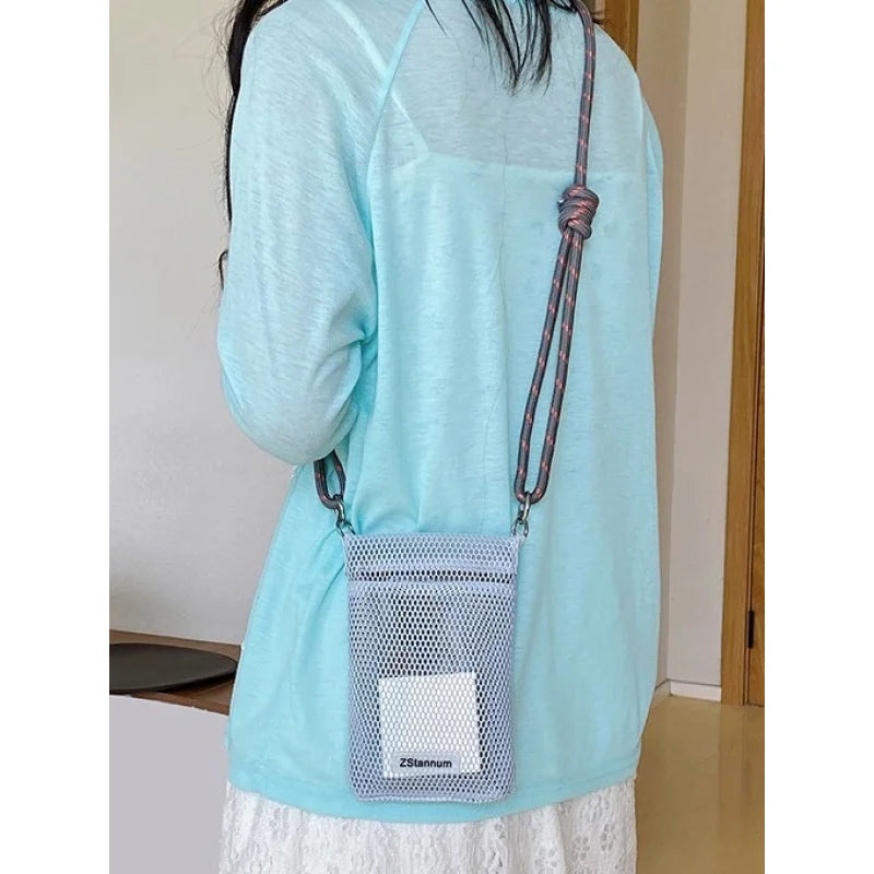 Women's Mesh Mini Crossbody Bag | Summer Hollow Bucket Bag Crossbody Shoulder Bag Nixie