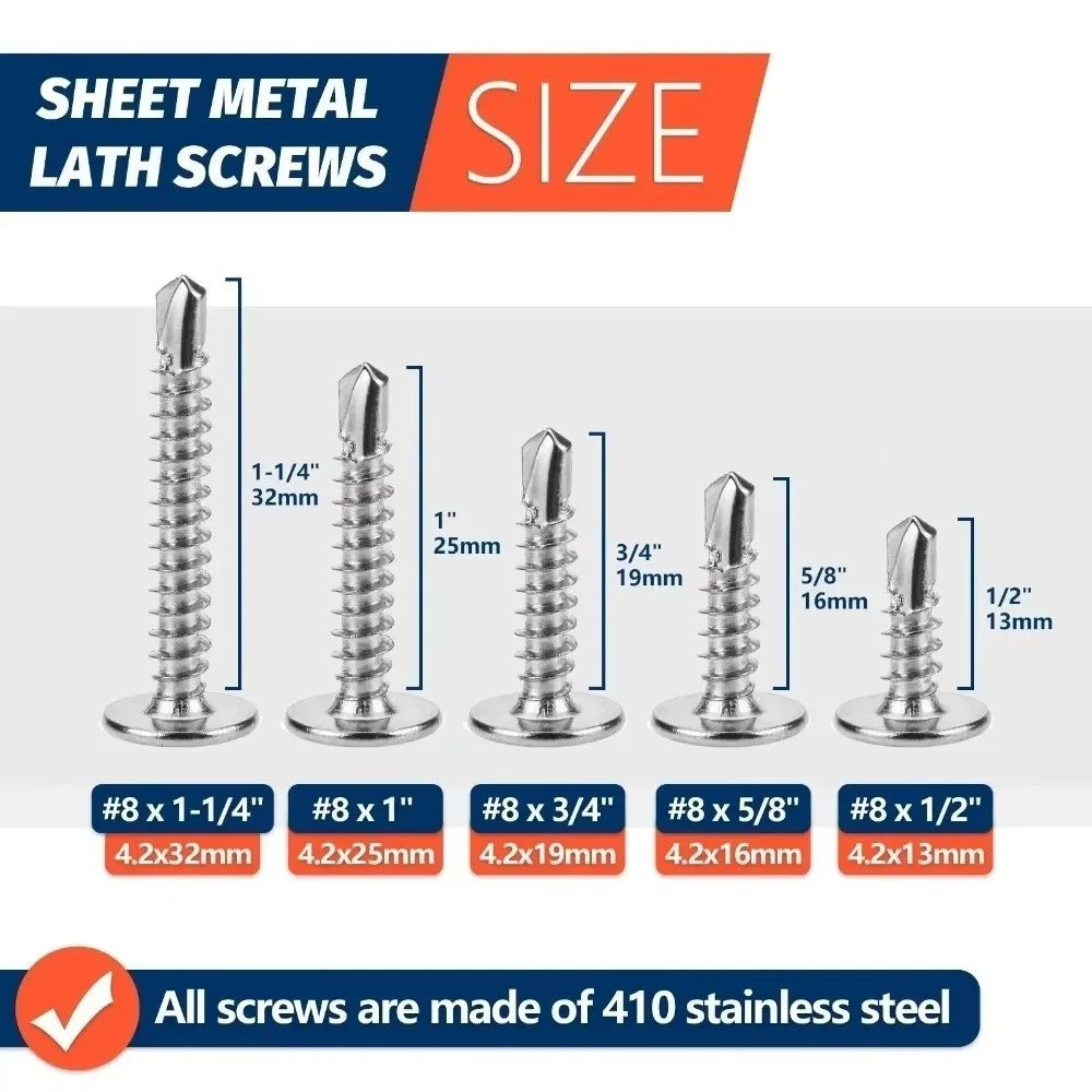 50PCS 410 Stainless Steel Self-Tapping Screws Phillips Truss Head Self-Tapping Screws Nixie