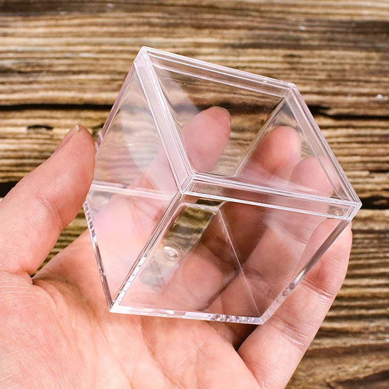 Clear Square Acrylic Box with Lid – Candy & Gift Storage Storage Box Nixie