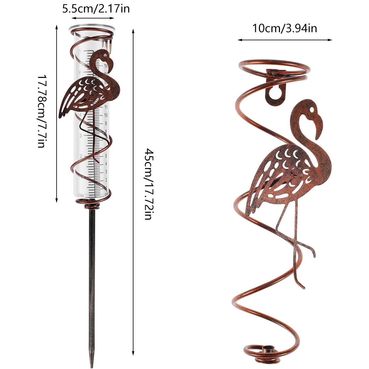 Hummingbird Decorative Rain Gauge – Freeze-Proof Glass Tube Decorative Rain Gauge Nixie 1PC Style C