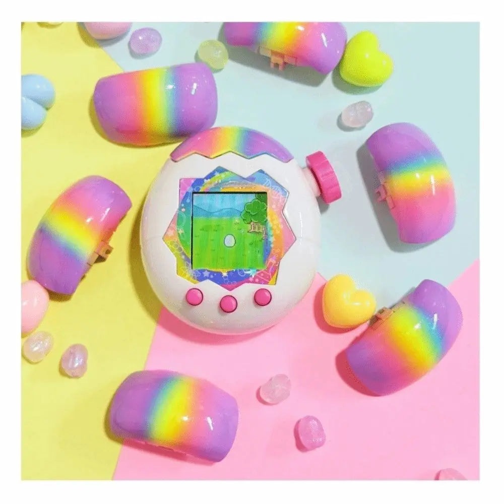 Rainbow Glitter Hard Shell for Tamagotchi Paradise – DIY Case Replacement Shell Kit Nixie
