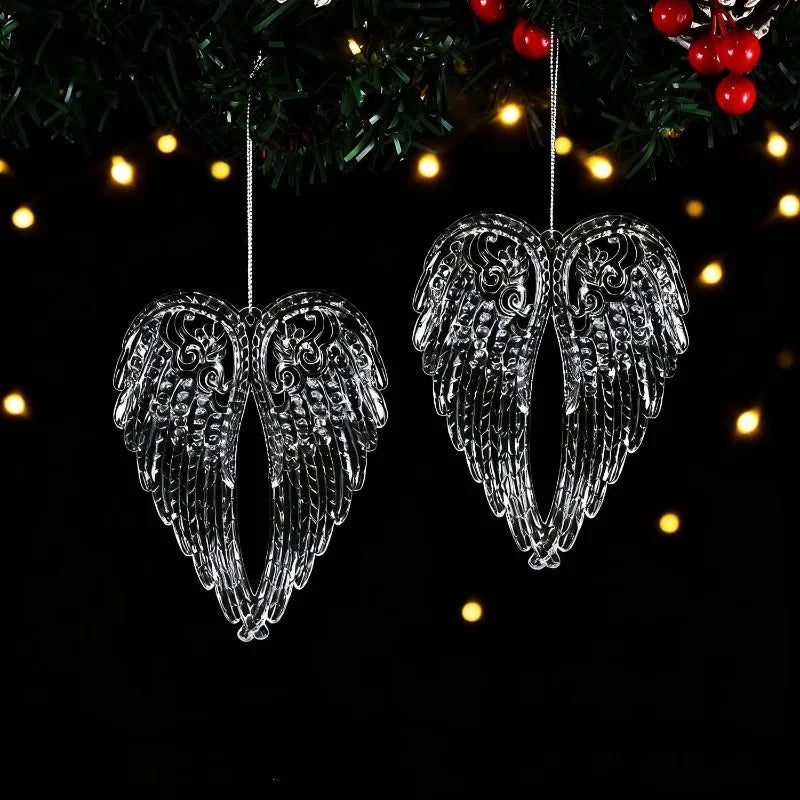 5PCS Acrylic Crystal Angel Wings Christmas Ornaments Christmas Ornaments Nixie