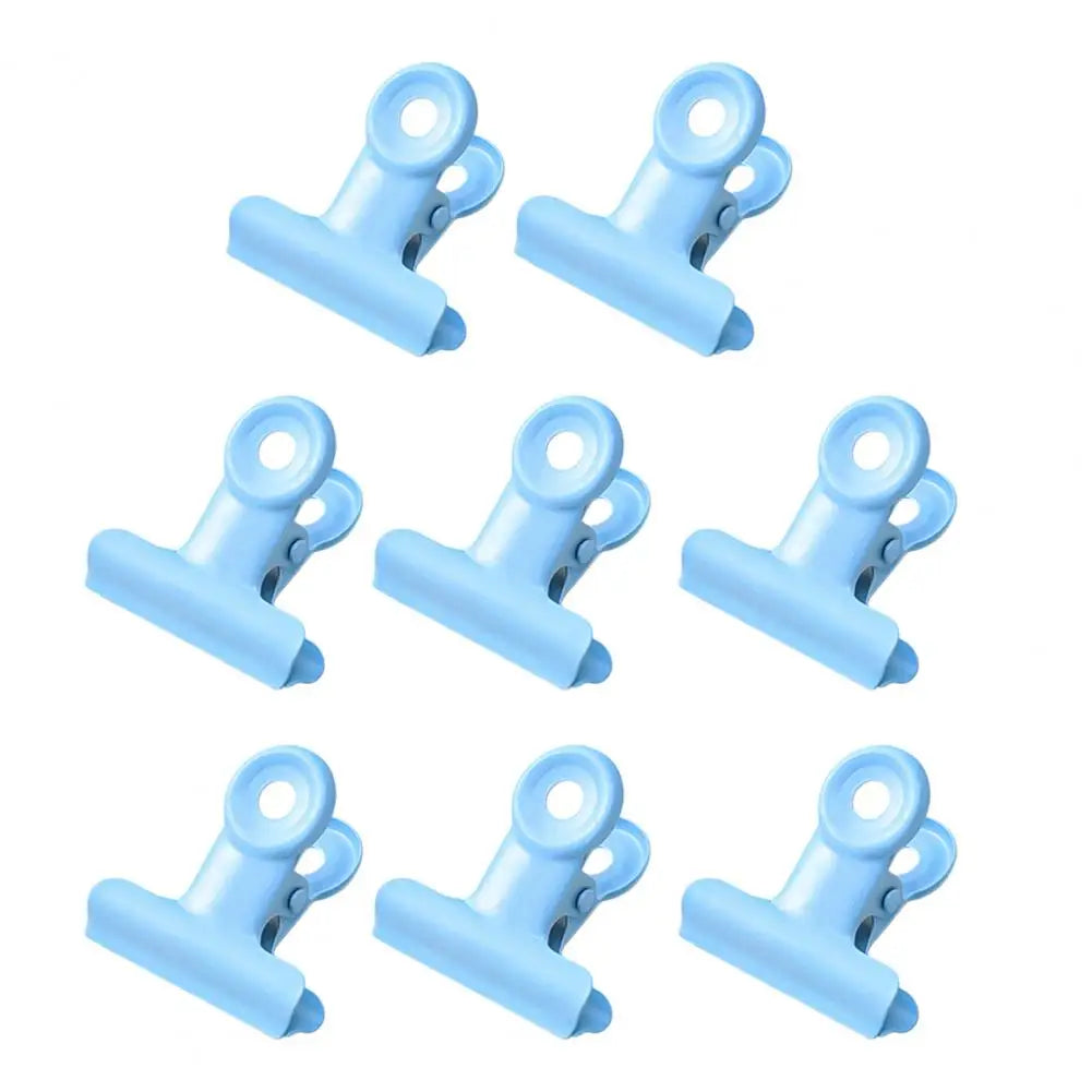 8-Pack Macaron Metal Binder Clips – Round Tail Safety Design Metal Binder Clips Nixie Light Blue