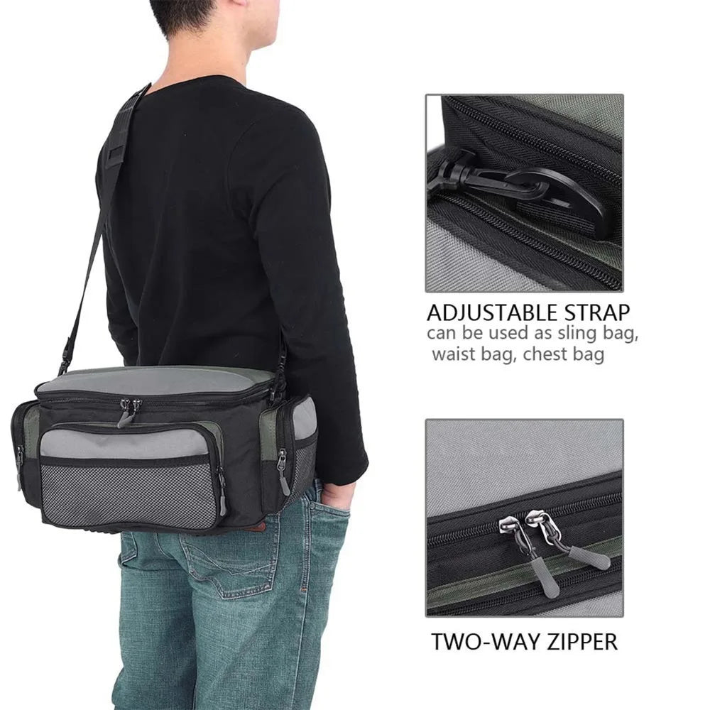600D Oxford Fishing Bag – Large Capacity Tackle Organizer Fishing Tackle Bag Nixie