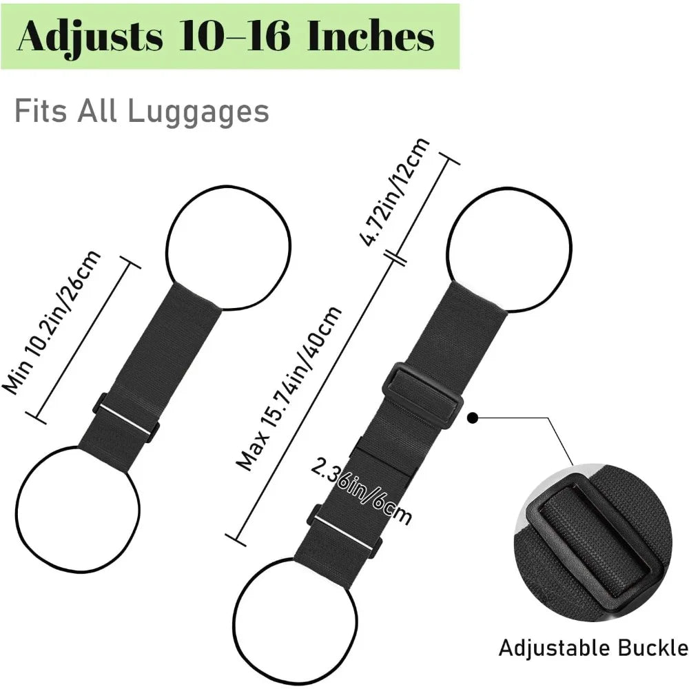 2-Pack Adjustable Luggage Connector Straps for Suitcases
