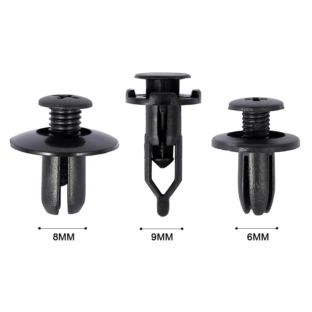 50pcs Car Retainer Clips 6mm 8mm 9mm Plastic Fastener Rivet Kit Auto Fastener Clips Nixie