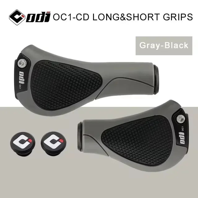 ODI Lock-On Ergonomic MTB Bicycle Grips – Aluminum & Rubber MTB Handlebar Grips Nixie Gray-Black