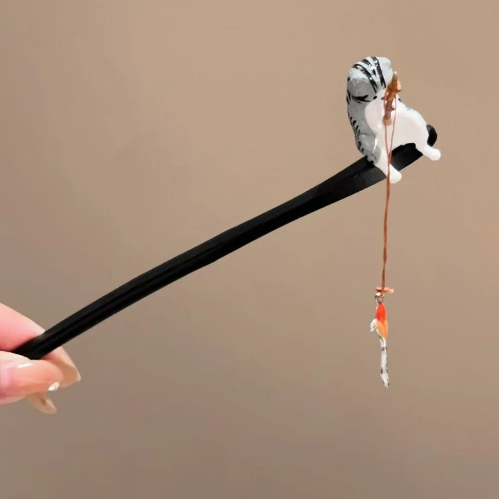 Retro Wooden Hair Stick Tassel Sandalwood Hanfu Accessory Wooden Hair Stick Nixie 03