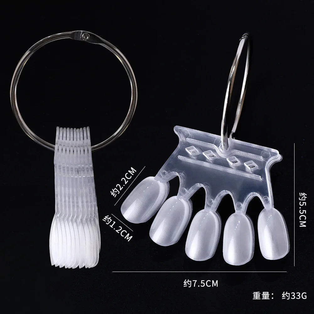 50-Tip Nail Swatch Fan Acrylic Color Card Display Shelf Nail Swatch Display Nixie