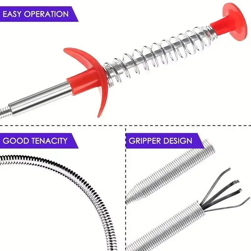 Flexible Alloy Drain Unclogger Tool – Car & Pipe Cleaner