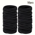 50pcs 4MM Black Elastic Hair Bands Ponytail Holders | Pack Elastic Hair Bands Nixie black