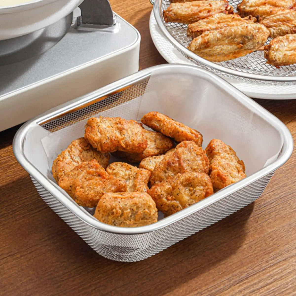 Stainless Steel Rectangle Fine Mesh Oil Strainer Basket