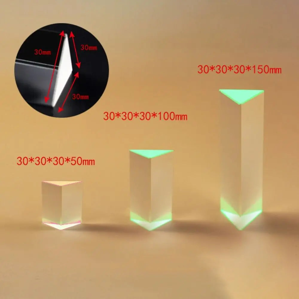 Crystal Glass Triangular Prism – Rainbow Optical Refraction Optical Glass Prism Nixie