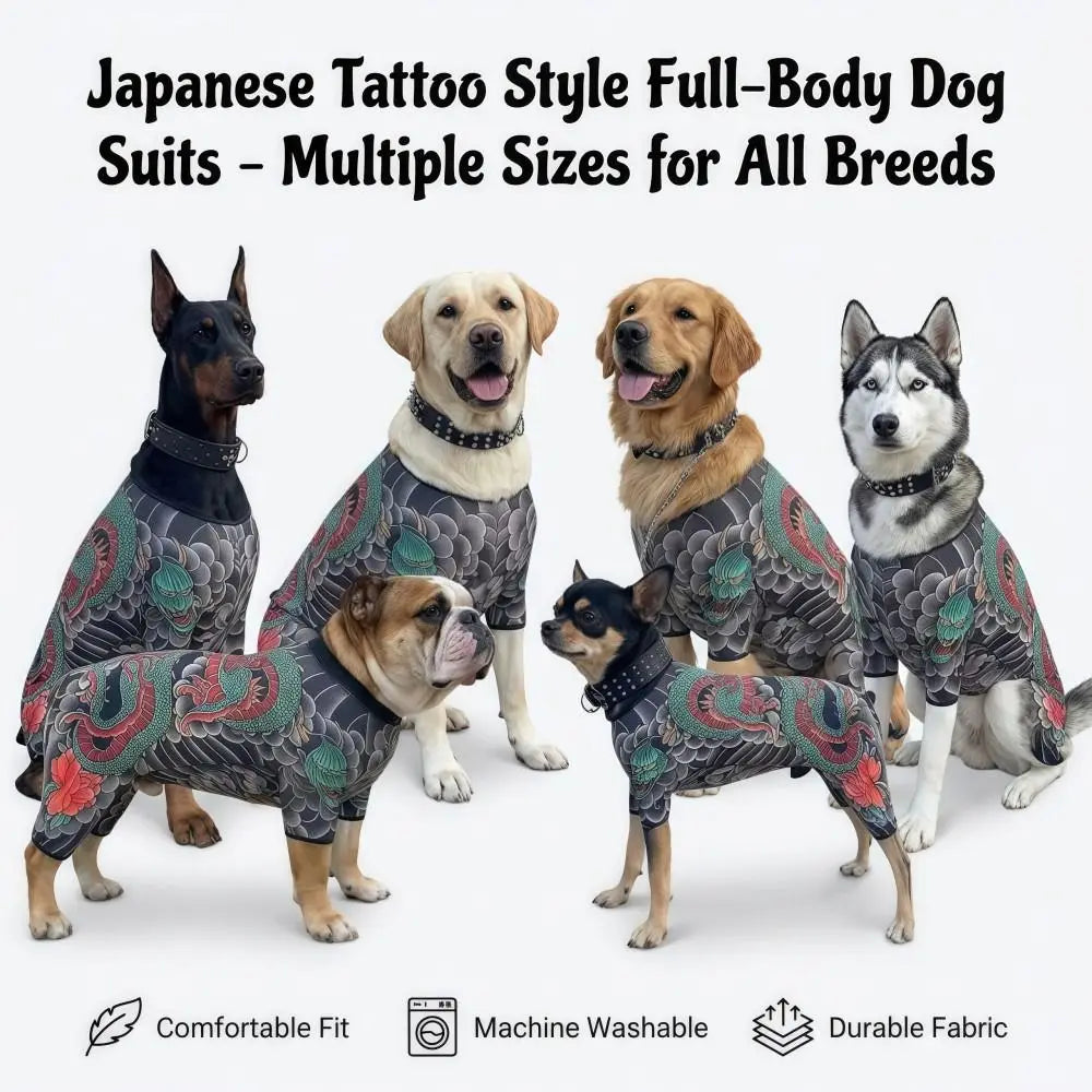 Funny Tattoo Vest for Dogs & Cats – S to 6XL | Pet Jacket Pet Tattoo Vest Nixie