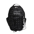 Korean Polka Dot Backpack – Cute Casual Nylon School Bag Casual Backpack Nixie Black (No Charm)